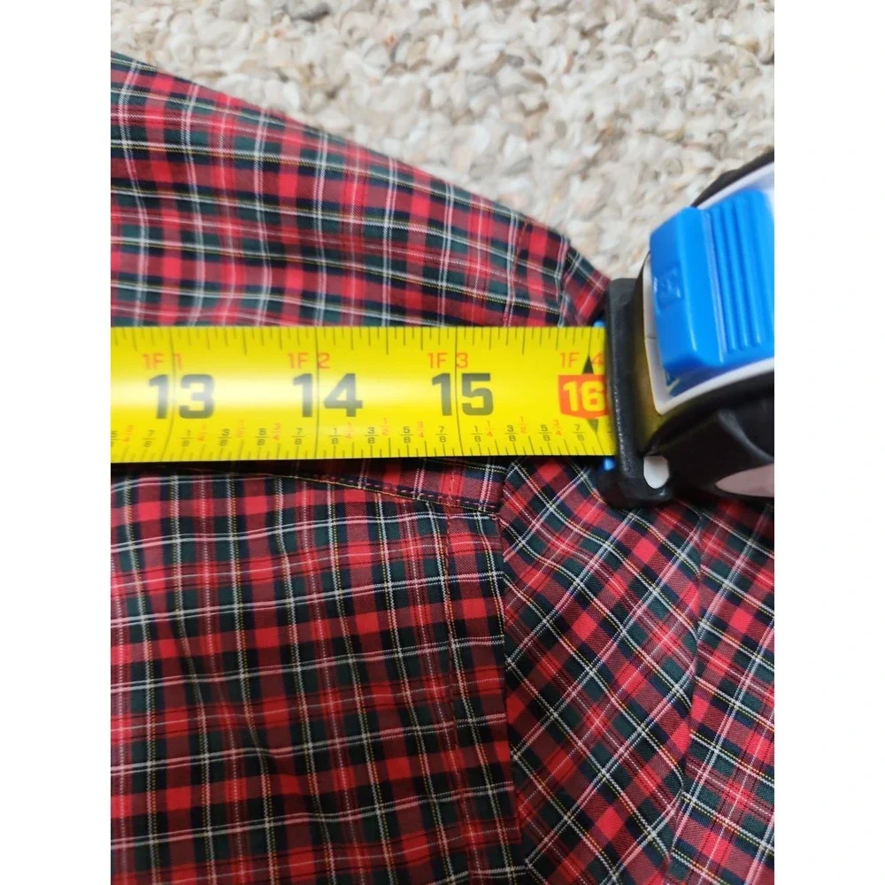 Ralph Lauren Kids Tartan Red Plaid Button Down Shirt Long Sleeve L 14-16